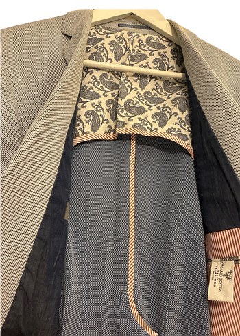 Lacivert Beyaz Erkek Düğmeli Modern Klasik Ceket - Görsel 7