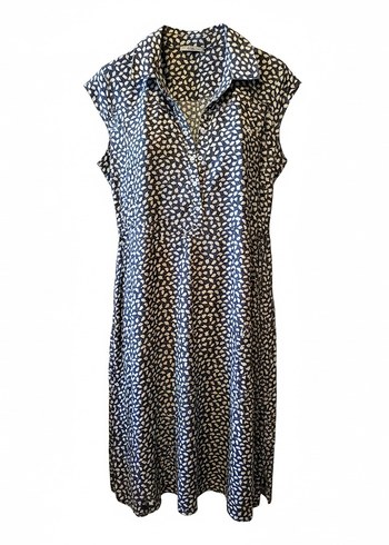 Gri Düğmeli V Yaka Hamile Elbisesi - Görsel 3