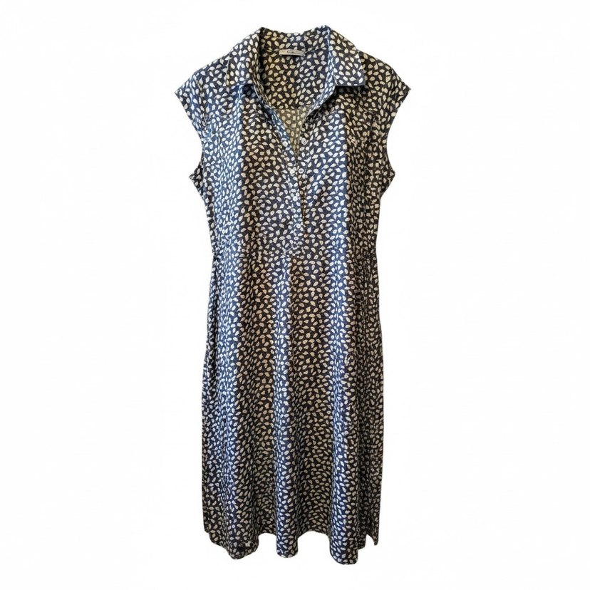 Gri Düğmeli V Yaka Hamile Elbisesi - Görsel 3