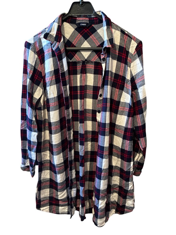 Kadın Pamuklu Ekose Uzun Kollu Gömlek - Görsel 2