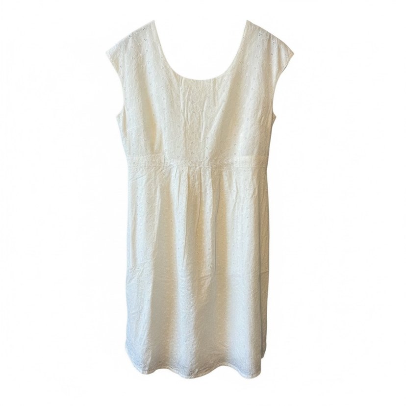 Beyaz Midi Hamile Günlük Elbise - Görsel 2