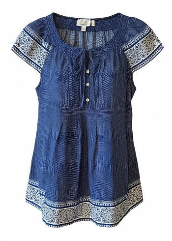 Yessica Beyaz Desenli Midi Hamile Gömleği - Görsel 3