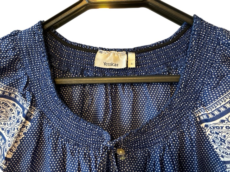 Yessica Beyaz Desenli Midi Hamile Gömleği - Görsel 4