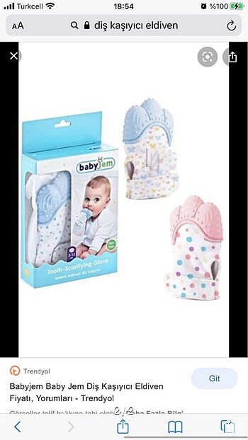 Babyjem Diş kaşıyıcı eldiven 2 adet - Görsel 2