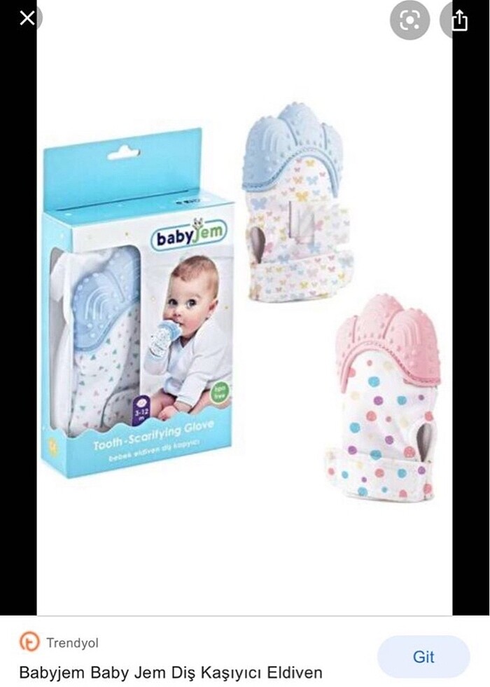 Babyjem Diş kaşıyıcı eldiven 2 adet - Görsel 2