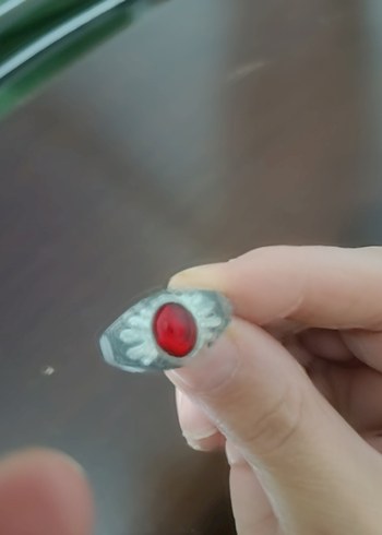 Kırmızı Taşlı Erkek Yüzük - Görsel 2