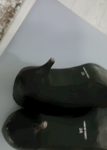 Siyah Blok Topuklu Kadın Stiletto - Görsel 4