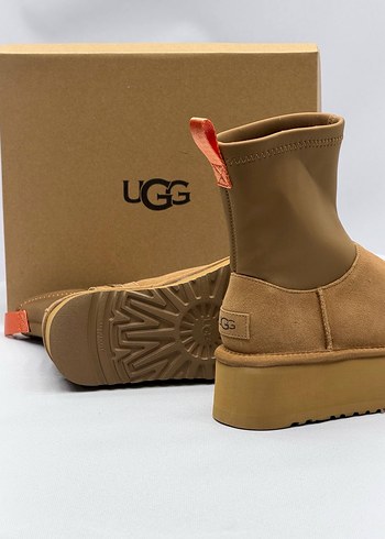 Bej Süet UGG Kadın Dolgu Topuk Bot - Görsel 2