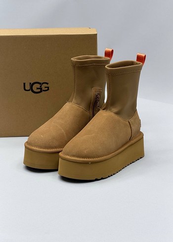 Bej Süet UGG Kadın Dolgu Topuk Bot - Görsel 5