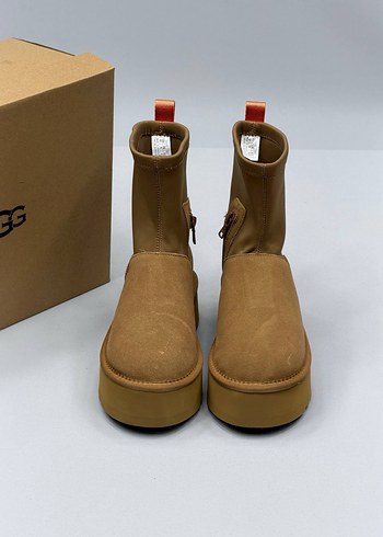 Bej Süet UGG Kadın Dolgu Topuk Bot - Görsel 6