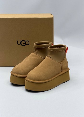 Bej Süet UGG Kadın Dolgu Topuk Bot - Görsel 9