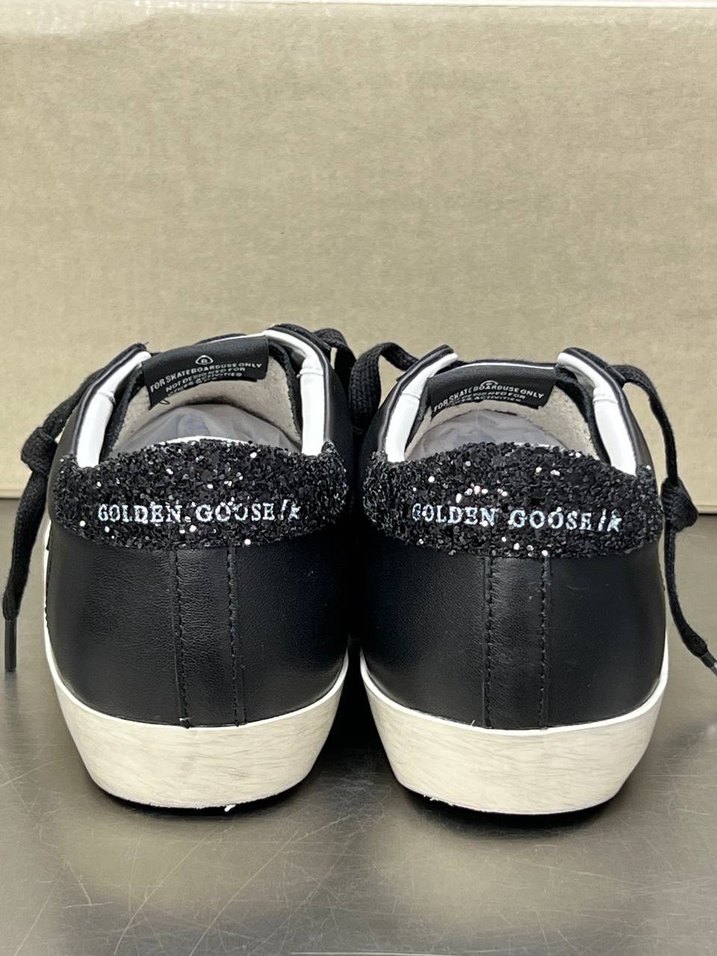 GOLDEN GOOSE Parlak Siyah Leopar Desenli Kadın Spor Ayakkabı - Görsel 3