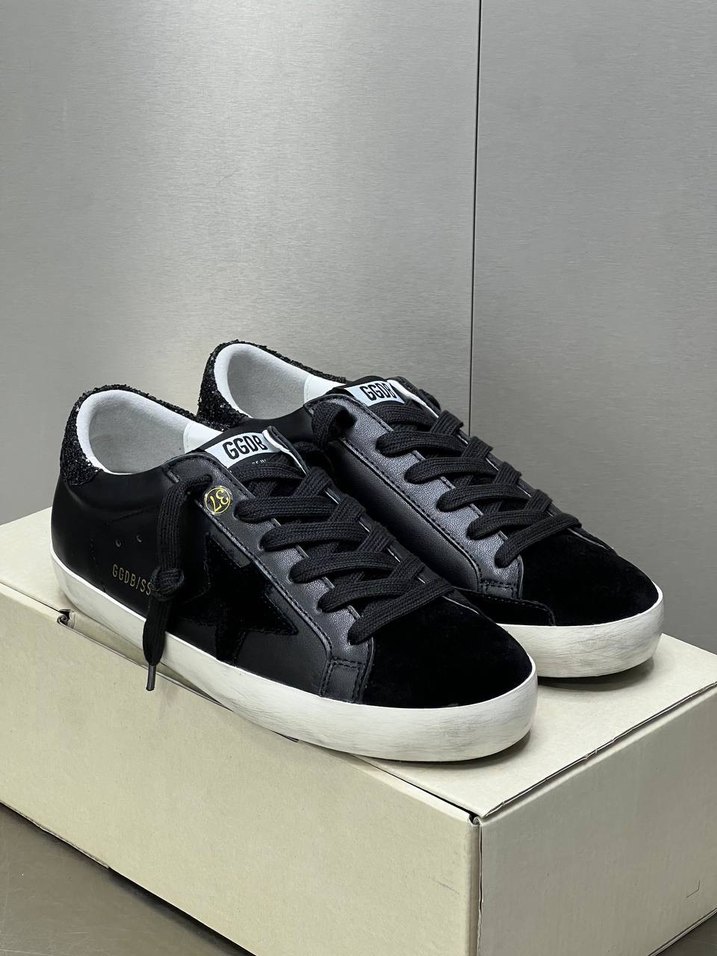 GOLDEN GOOSE Parlak Siyah Leopar Desenli Kadın Spor Ayakkabı - Görsel 2