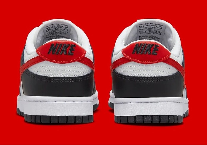 36 Beden çeşitli Renk Dunk Low 'Black White Red' -