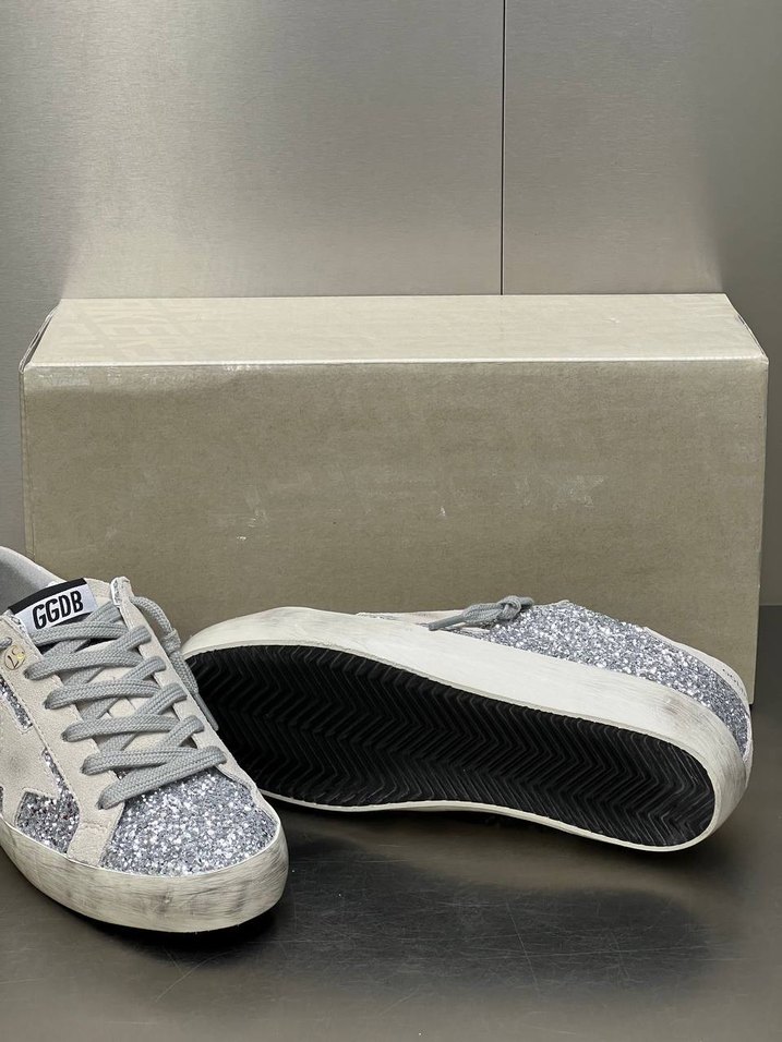 GOLDEN GOOSE Gri Simli Yılan Desenli Platform Topuklu - Görsel 4