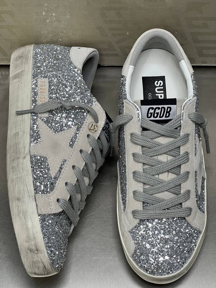 GOLDEN GOOSE Gri Simli Yılan Desenli Platform Topuklu - Görsel 2