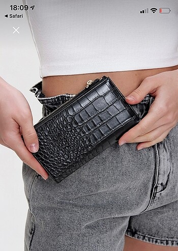 Diğer Ecrou Siyah Clutch Cüzdan
