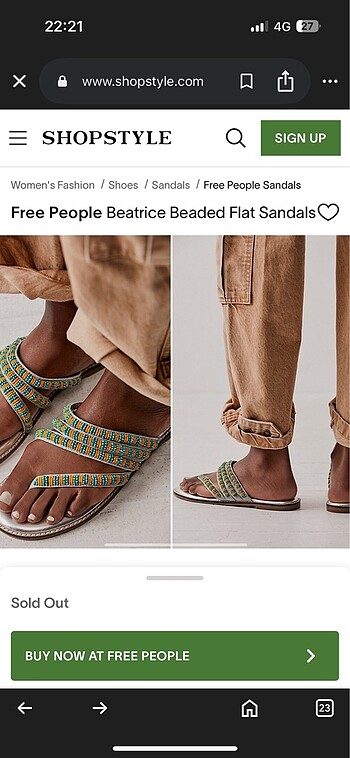 Asos Free People Bohem Parmak Arası Terlik