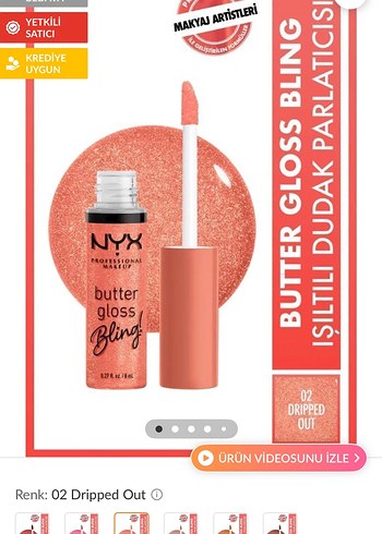 NYX NYX BUTTER GLOSS BLING Simli Somon Dudak Parlatıcısı Gloss