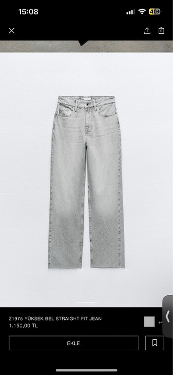Zara Zara yüksek bel straıght fıt jean