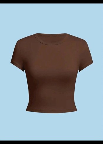 Kadın Kahverengi Kısa Kollu Basic Tişört