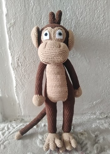 El Örgüsü Kahverengi Maymun Peluş Oyuncak