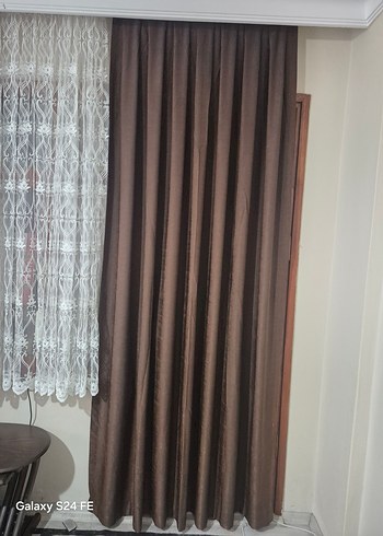 Kahverengi Fon Perde (2 adet) - Görsel 2