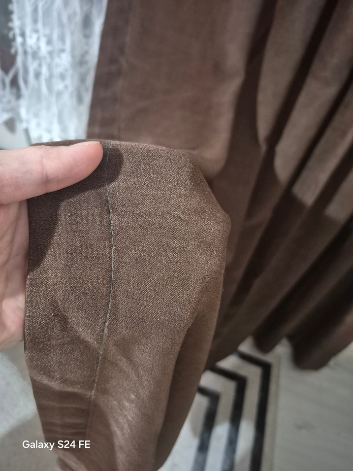 Kahverengi Fon Perde (2 adet) - Görsel 3