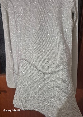 Krem Örgü Kadın Uzun Kollu Kazak - Görsel 2