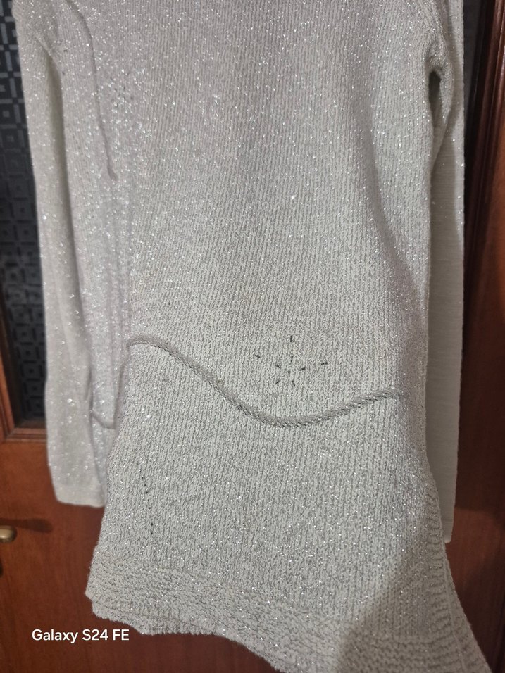 Krem Örgü Kadın Uzun Kollu Kazak - Görsel 2