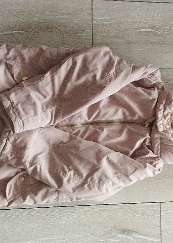 Kız Çocuk Bej Kürklü H&M Kapüşonlu Mont - Görsel 5