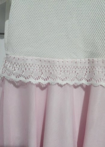 Diğer Pembe Kız Çocuk Kısa Kollu Fırfırlı Elbise