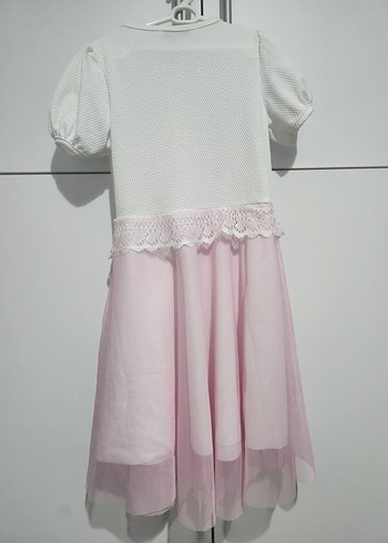 Pembe Kız Çocuk Kısa Kollu Fırfırlı Elbise