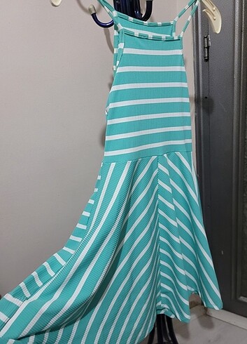 #elbise#mavi#beyaz#xs#defacto#turkuaz