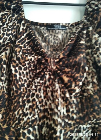 28 Beden Leopar elbise 