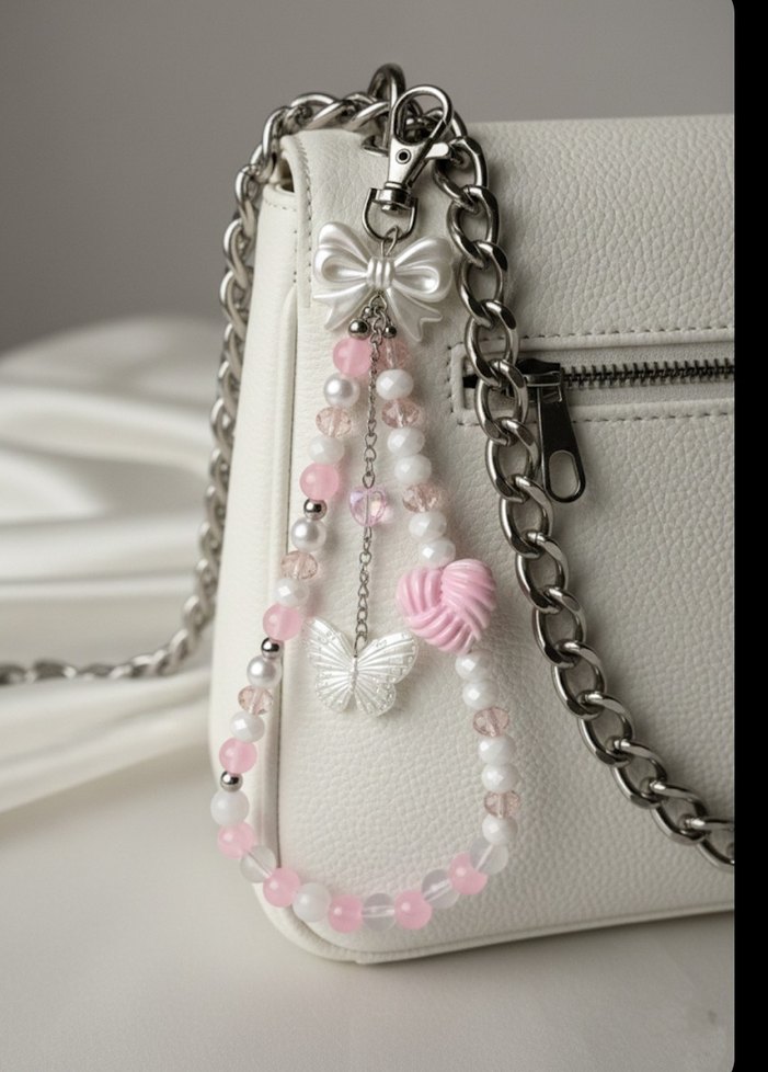 Pembe Boncuklu Bohem Kadın Charm - Görsel 2