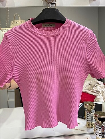 Diğer pembe crop bluz
