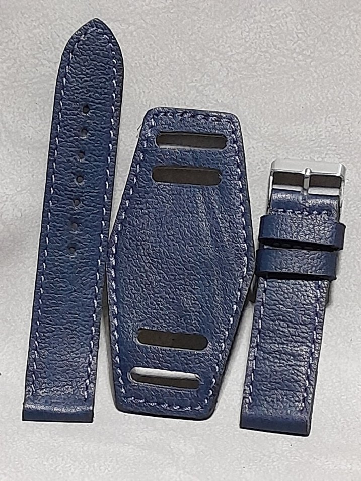 22 mm lacivert deri saat kordonu gerçek deridir - Görsel 5