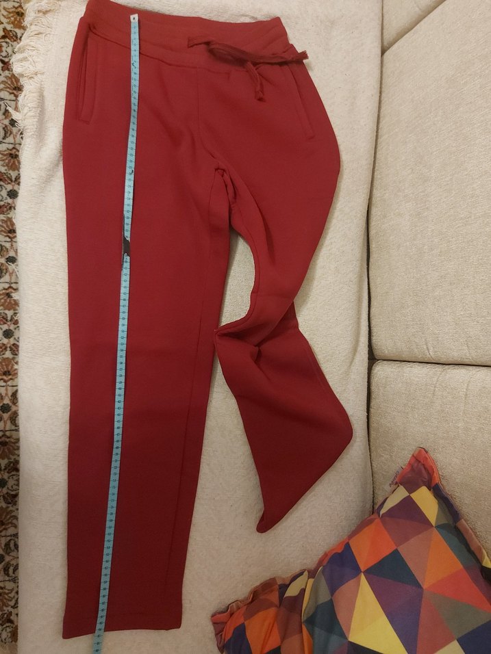 Fermuarlı Kırmızı Hamile Eşofman Altı - Görsel 4