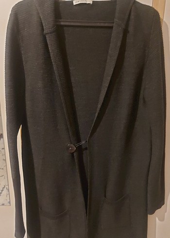 Düğmeli Gri Kadın Hırka - Görsel 2