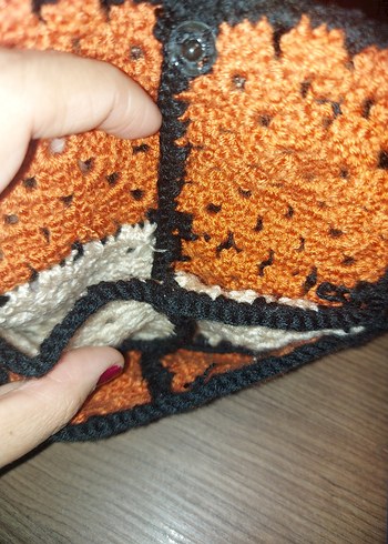 Kahverengi Örgü Kadın Portföy Çanta - Görsel 5