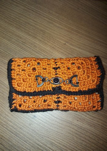 Kahverengi Örgü Kadın Portföy Çanta - Görsel 2