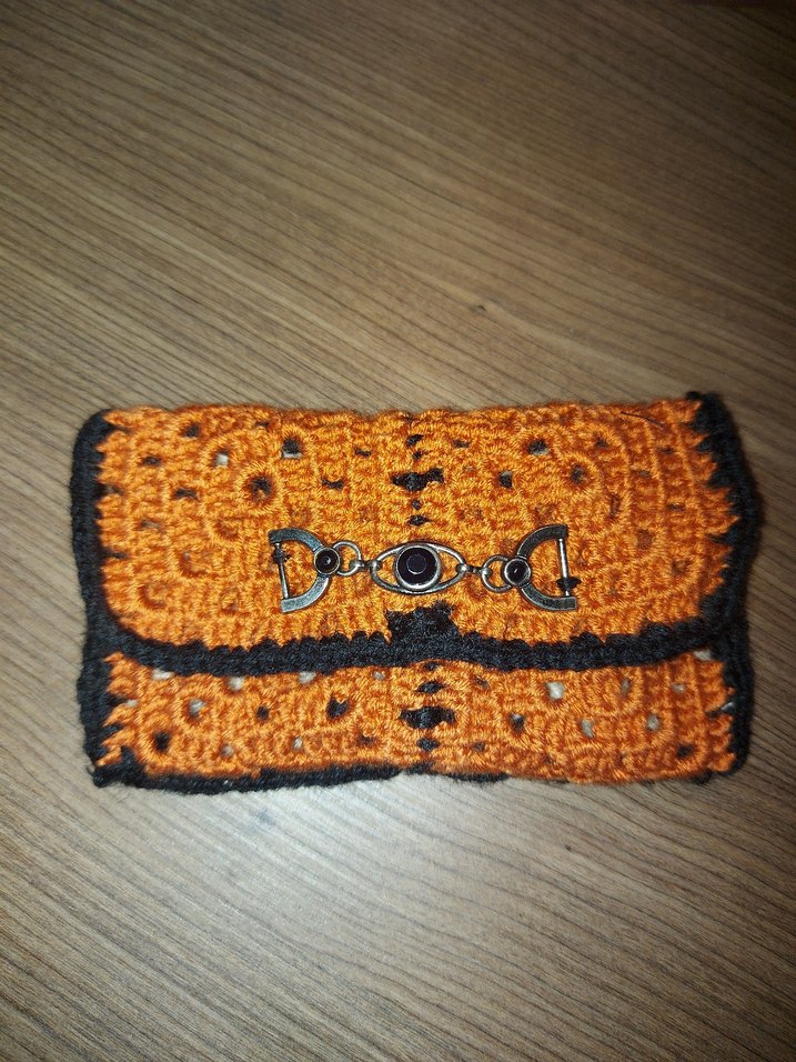 Kahverengi Örgü Kadın Portföy Çanta - Görsel 2