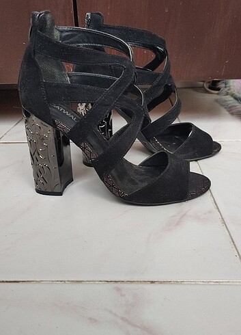 Deichmann Kalın gümüş topuklu ayakkabı 