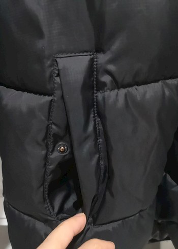 Tom Taılor Siyah Kapüşonlu Fermuarlı Kadın Kışlık Mont