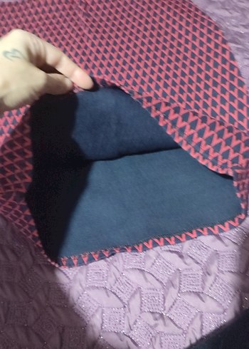 Kırmızı Desenli Midi Büzgülü Kadın Etek - Görsel 2