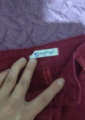 Düğmeli Mor Mini Etek - Görsel 2