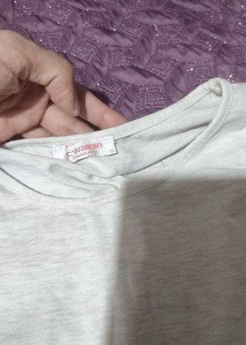 Gri Baskılı Kısa Kollu Hamile Bluzu - Görsel 2