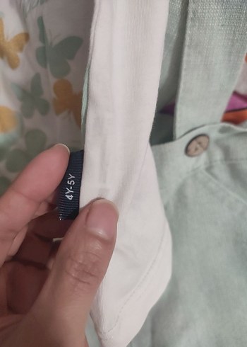 Çok Renkli Düğmeli Kız Salopet - Görsel 3