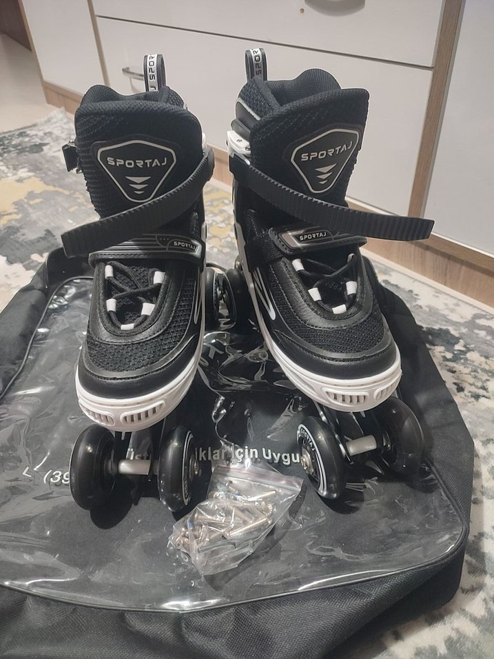 Sportaj Siyah-Yeşil LED Işıklı Inline Paten - Görsel 2